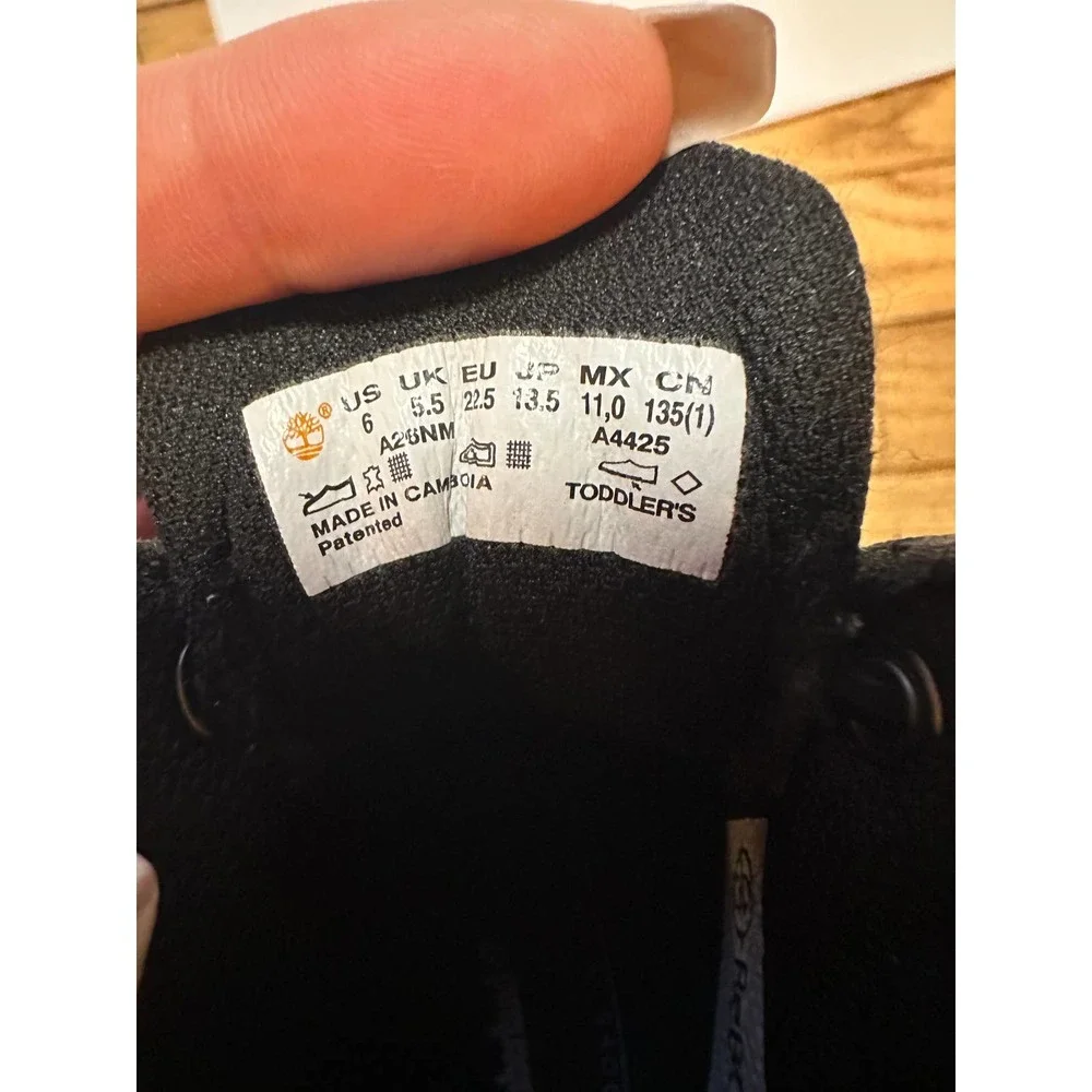 Timberland Boys Boots Winter Boltero A4425 Lace Up Ankle Leather Black Size 6 - Picture 5 of 6